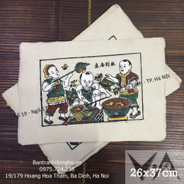 Tranh Đông Hồ Chơi Cá